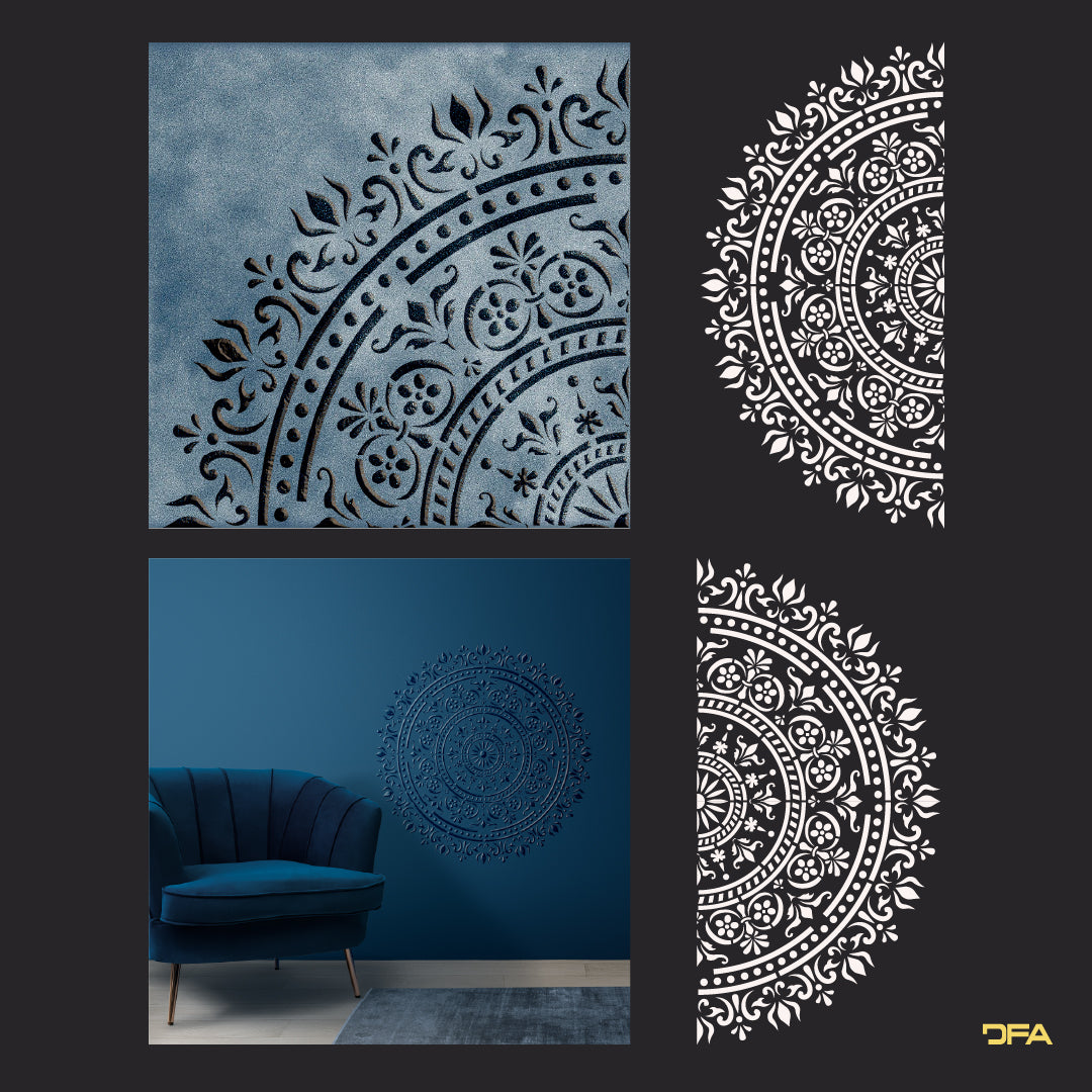 Stencil DFA reusable Round pattern for plaster and paint 0.3-1 mm (C00109)