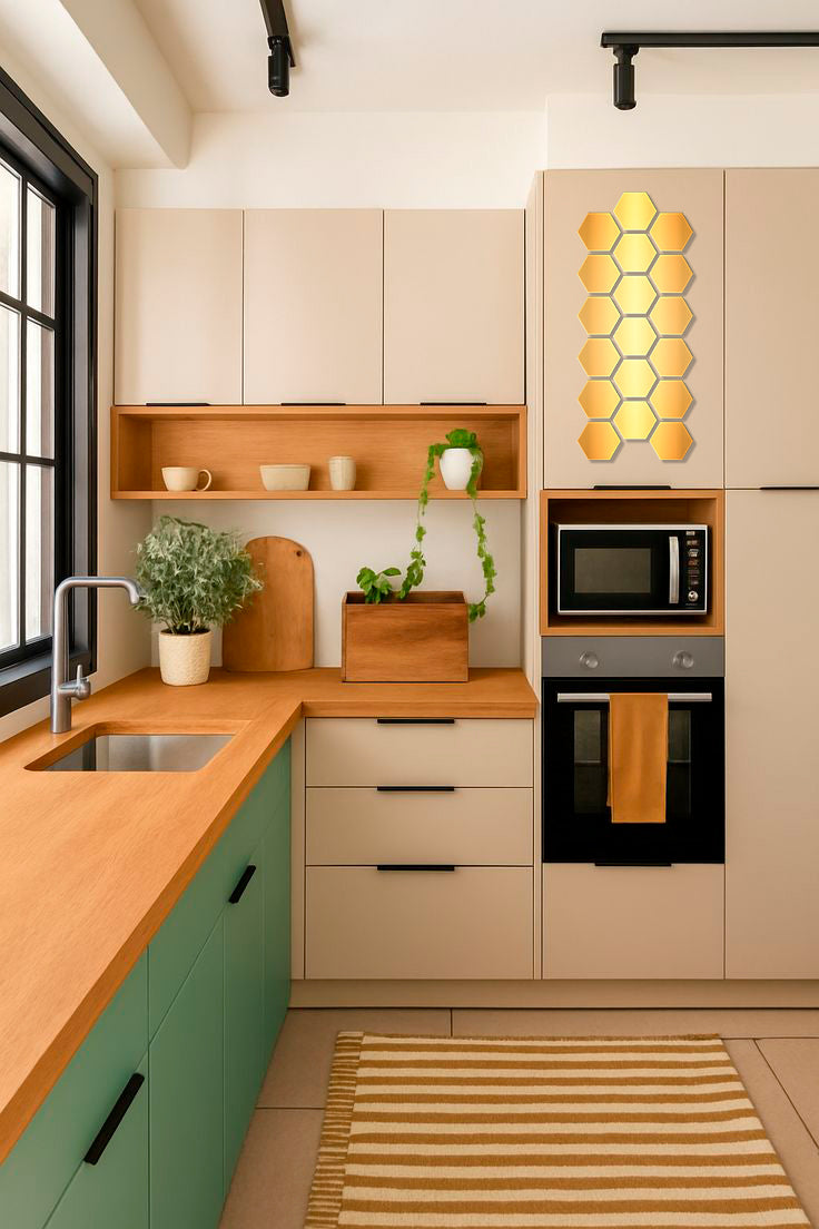 DFA Honeycomb Mirror Decor: A Modern Geometric Accent for Any Space, 18pcs/36pcs (YA00028)
