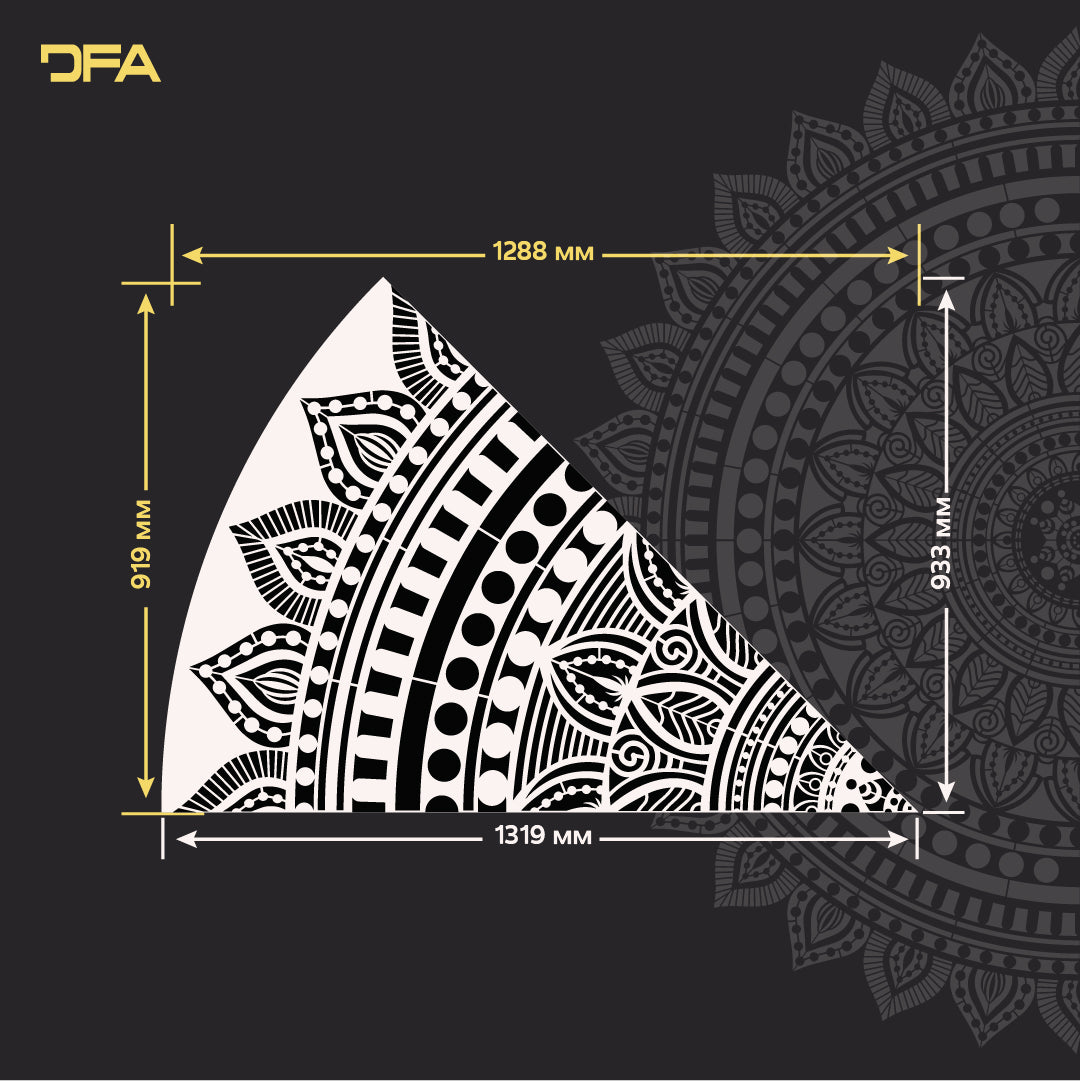 Elegant stencil DFA Mandala - round pattern for a stylish interior 0.3-1 mm (С00134)