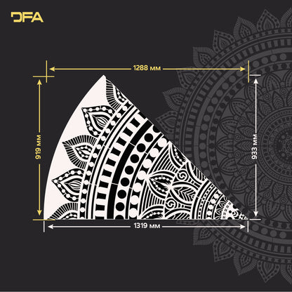 Elegant stencil DFA Mandala - round pattern for a stylish interior 0.3-1 mm (С00134)