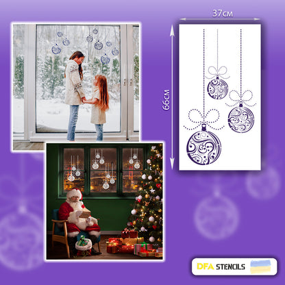 Reusable DFA stencil for plaster and paint 0.3-1mm Christmas tree balls (E00024)