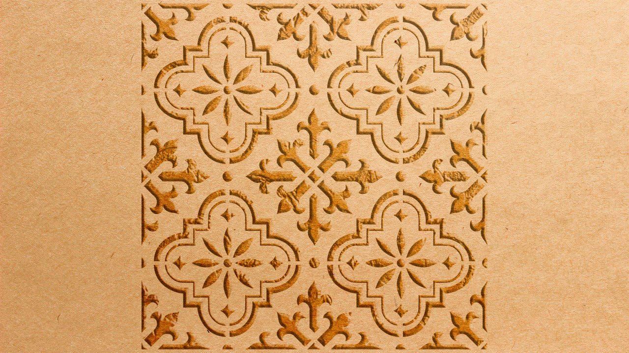 Reusable stencil DFA for decorative plaster and paint Oriental pattern 0.3-1mm (V00060)