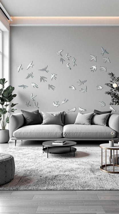 Discover new possibilities: Mirror decor Birds for unique solutions, 31 pcs (YA00024)