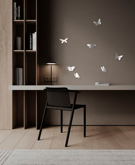 Stylish accent for walls: DFA Mirror Butterflies for visual expansion, 7 pcs (YA00005)