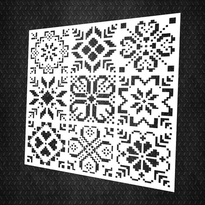 DFA Vyshyvanka stencil for plaster and paint 0.3-1mm (Z00058)