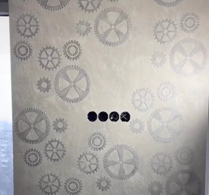 Gears on the walls - a stylish accent with a stencil DFA Loft 0.3-1 mm (L00011-d)