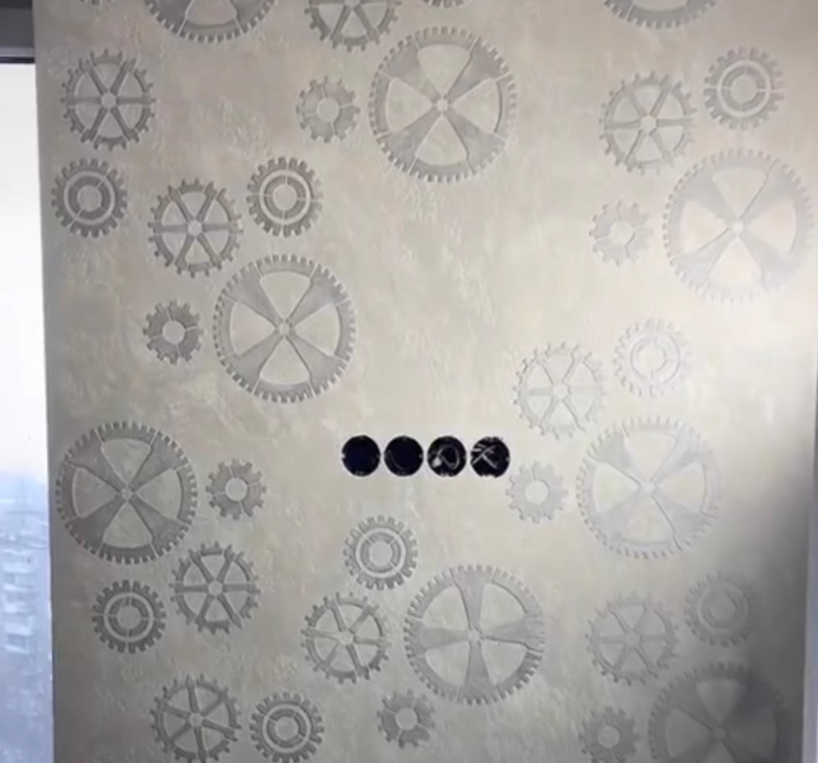 Gears on the walls - a stylish accent with a stencil DFA Loft 0.3-1 mm (L00011)