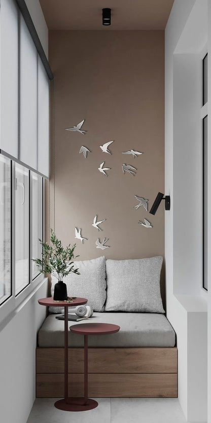 Create your own design: Mirror Birds for unique compositions, 11 pcs/21 pcs/31 pcs, 11 pcs, Gold