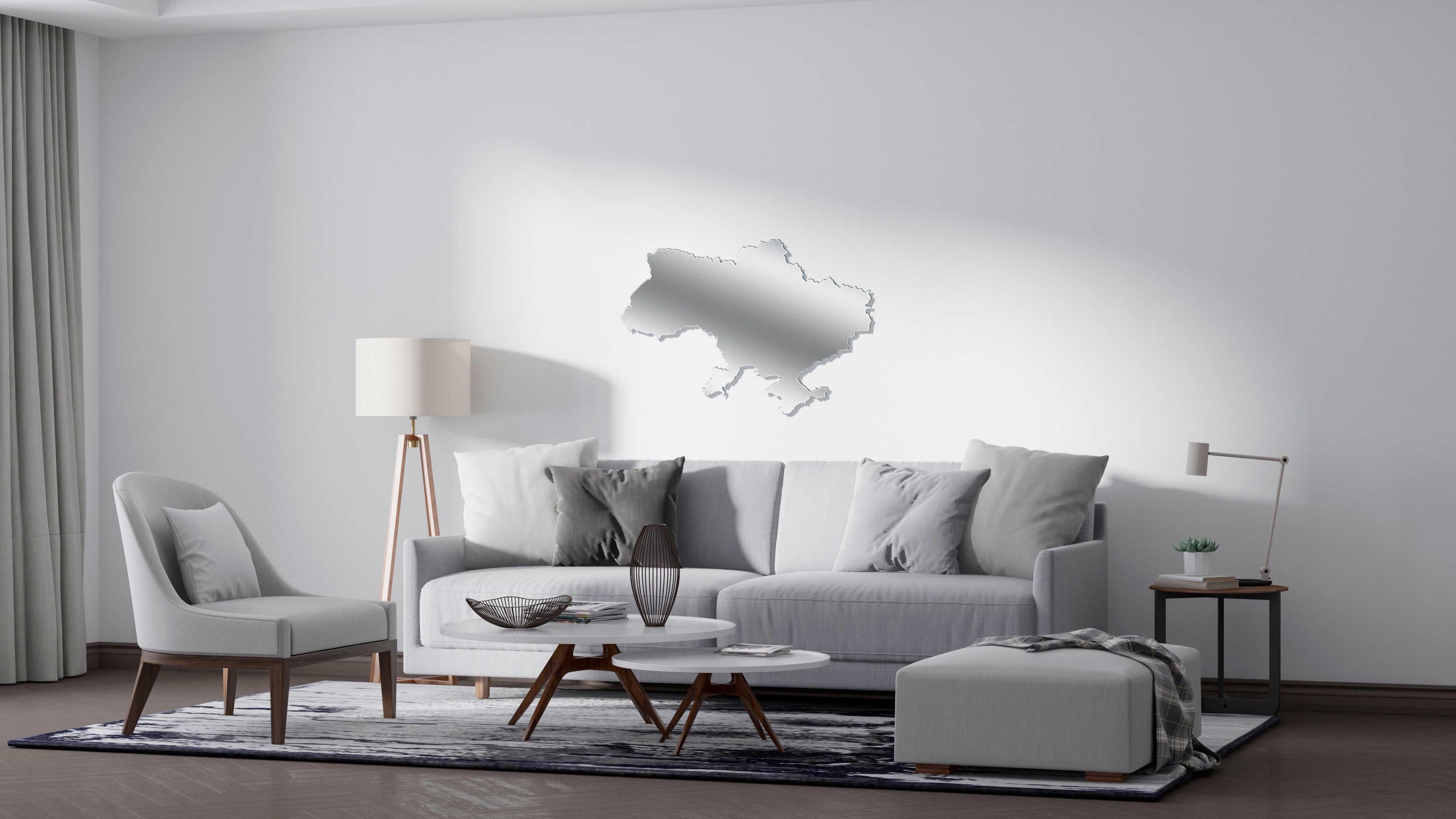 A stylish accent in your interior: Mirror decor Map of Ukraine DFA (YA00042)