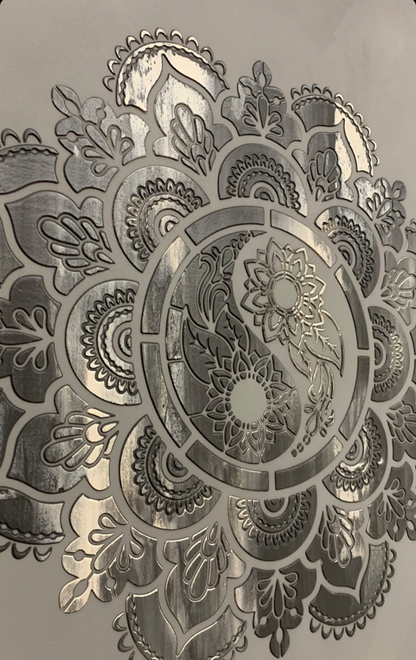Stencil DFA reusable Round pattern 50 Yin Yang for plaster and paint 0.3-1mm (С00050), 1mm - Under plaster