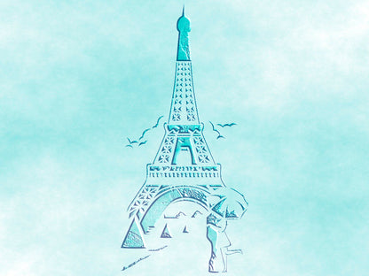 Stencil DFA Eiffel Tower for plaster and paint 0.3-1mm (X00125)