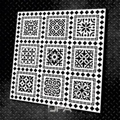 Modern decor in a few steps - DFA stencil with a geometric pattern 0.3-1 mm (K00005)