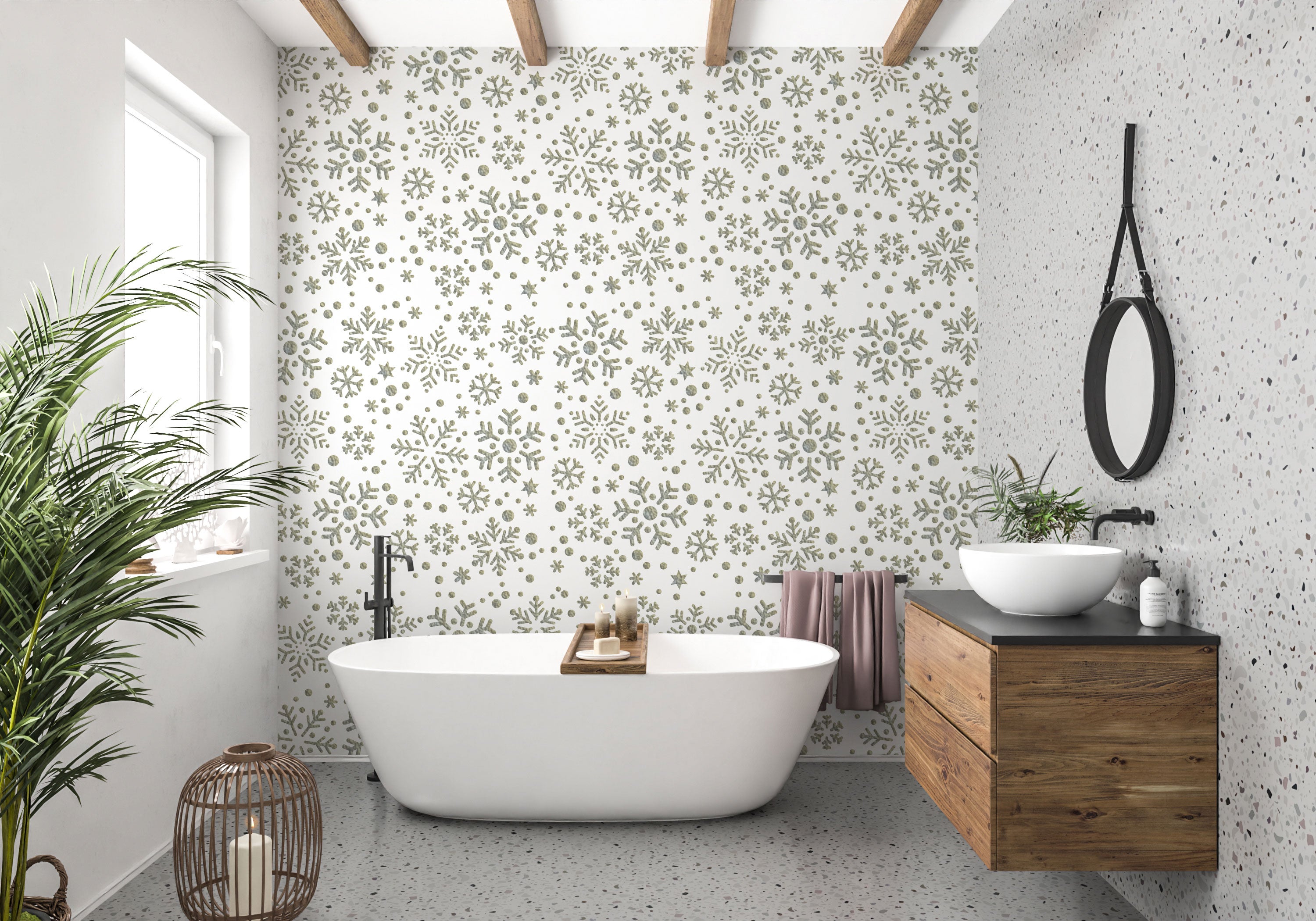Stencil DFA reusable for plaster and paint 0.3-1mm Snowflakes (E00026)