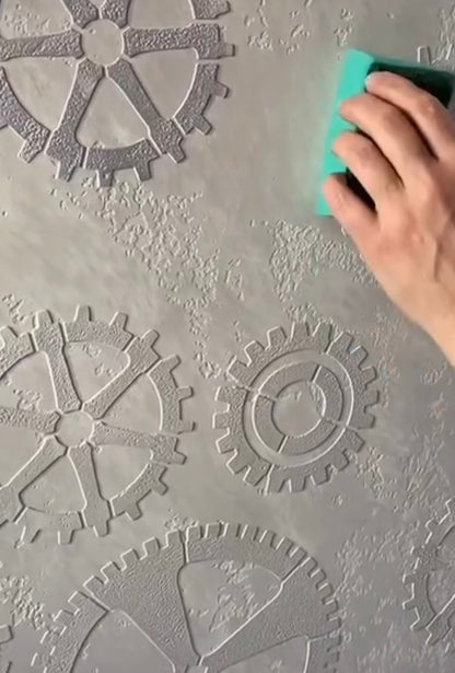 Gears on the walls - a stylish accent with a stencil DFA Loft 0.3-1 mm (L00011-d)