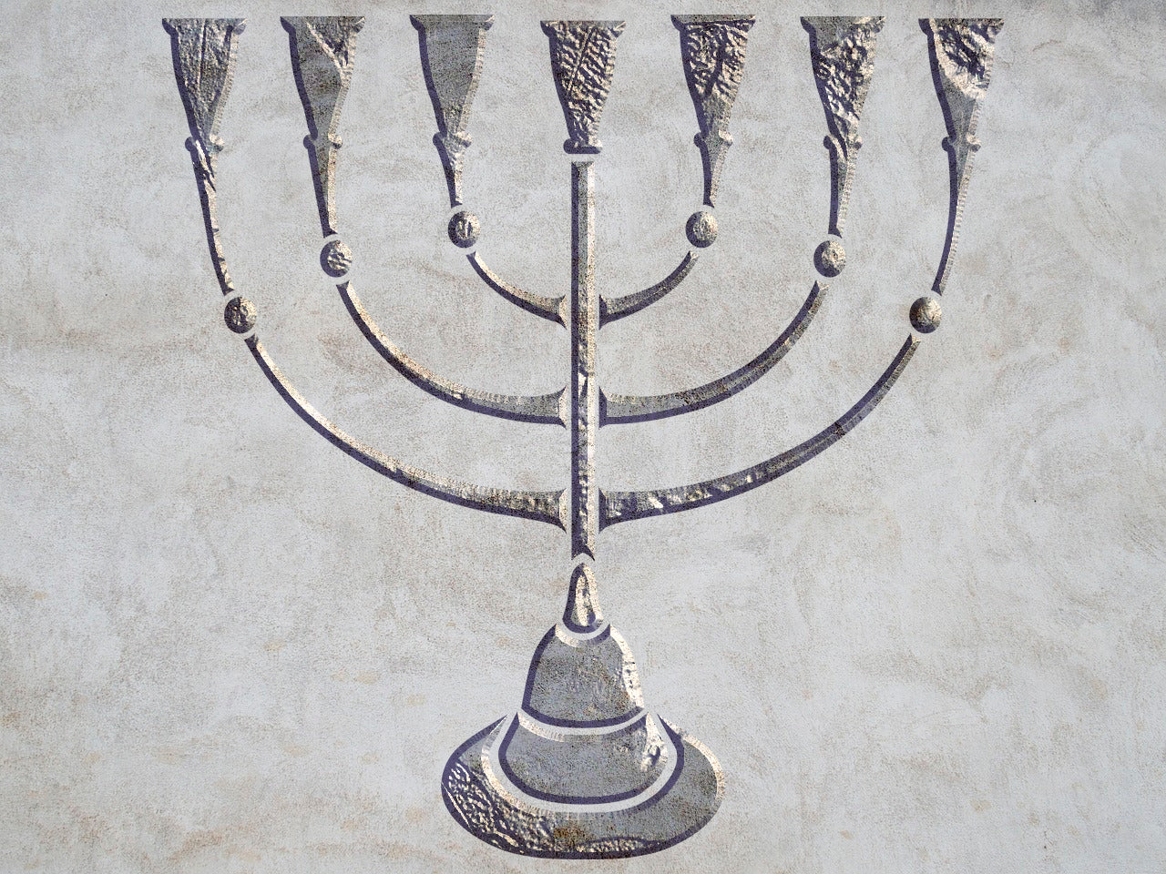 Stencil DFA Menorah seven-candlestick for plaster and paint 0.3-1mm (X00130)