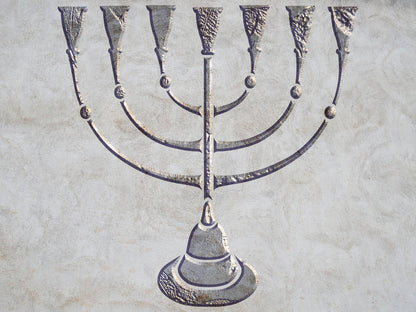 Stencil DFA Menorah seven-candlestick for plaster and paint 0.3-1mm (X00130)