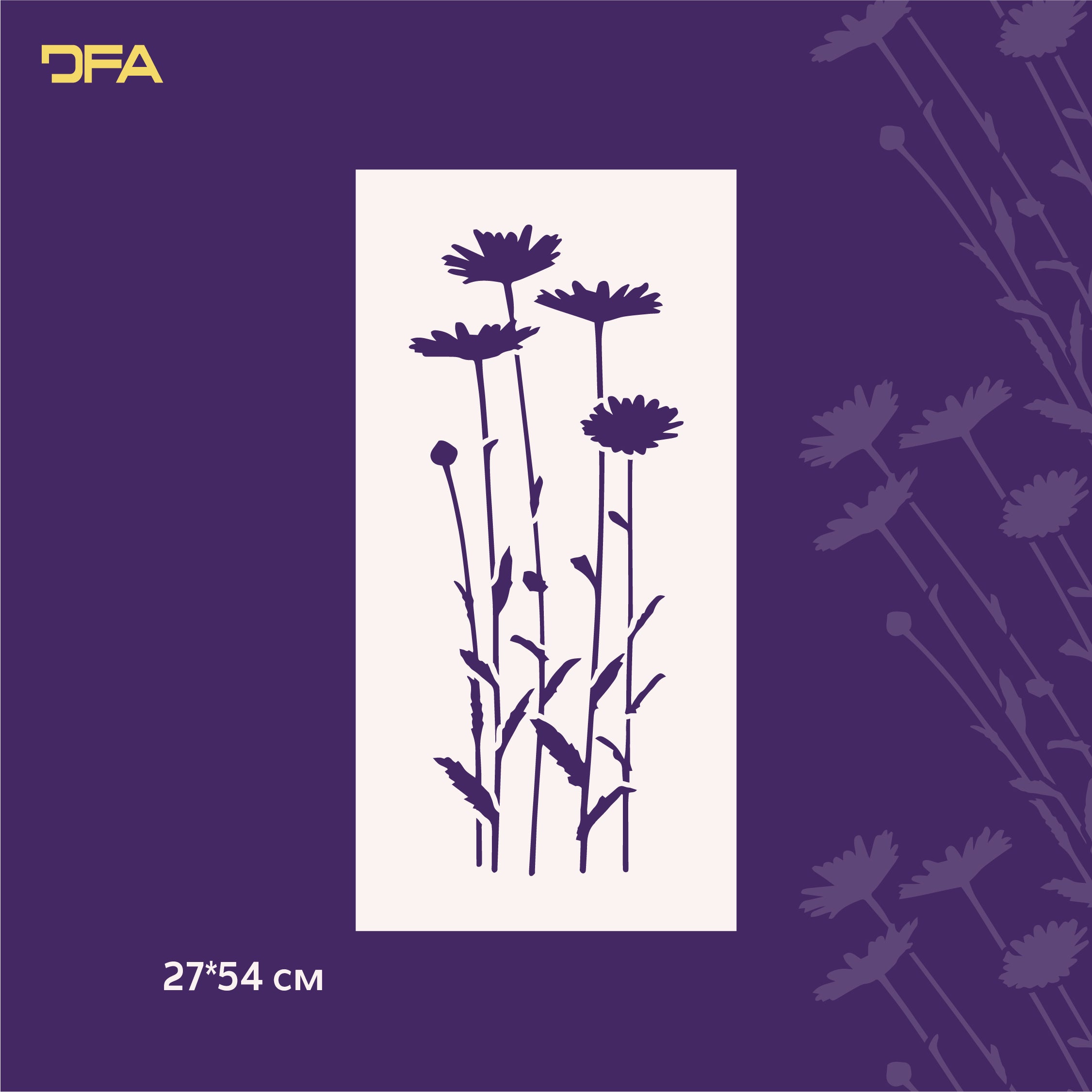 Stencil DFA for walls Flowers for plaster and paint 0.3-1mm (P00128)
