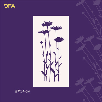 Stencil DFA for walls Flowers for plaster and paint 0.3-1mm (P00128)