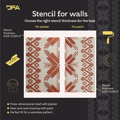 Stylish Ukrainian ornament easily with DFA Vyshyvanka stencil 0.3-1 mm (Z00092)