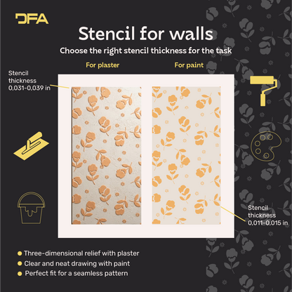 Floral wall patterns – a magical atmosphere for a child's room with DFA 0.3–1 mm (E00102)