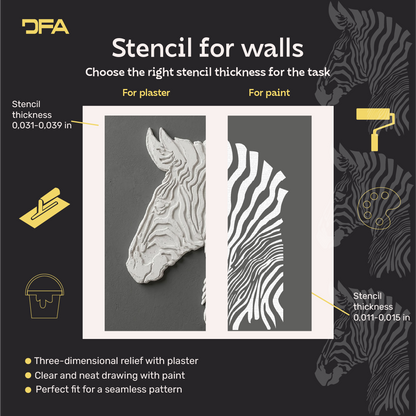 DFA "Zebra" Stencil — create a sense of lightness in your interior. Thickness: 0.3–1 mm (J00080)