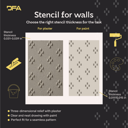 Create modern art decor with the DFA Loft stencil (0.3–1 mm, L00065)