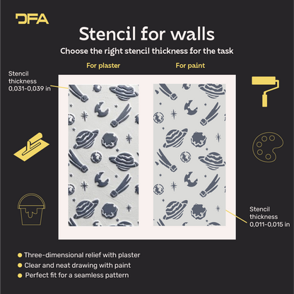 Space-themed walls — a magical nursery atmosphere with DFA 0.3–1 mm (Е00091)