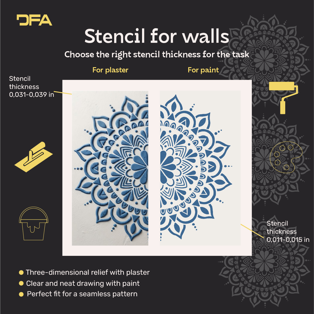 Elegant decorative accent – DFA stencil Round pattern 0.3-1 mm (C00155)