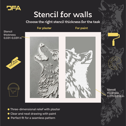 DFA Wolf Stencil – create a sense of lightness in your interior. Thickness 0.3–1 mm (J00079)