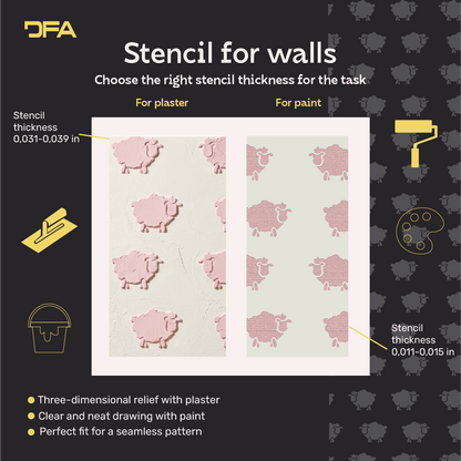 "Sheep" Wall Mural — a magical nursery atmosphere with DFA 0.3–1 mm (E00093)