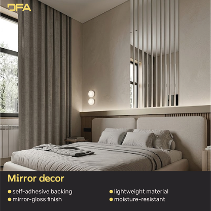 Set 5 Mirror Wall Decor Gauge Strips DFA (Silver stripes on the wall) Size 3.1m - 10-30mm (Y00005)