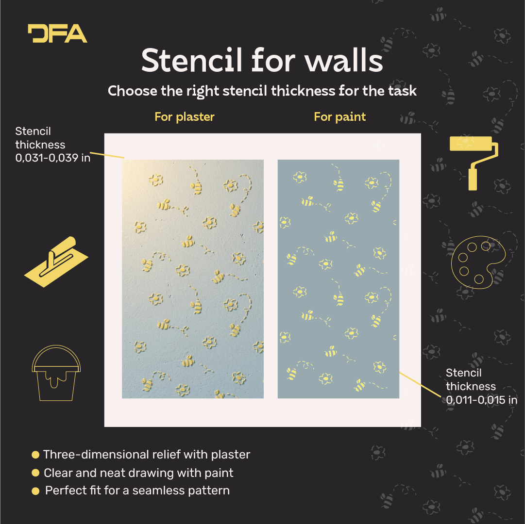 Bees on the walls – a magical atmosphere for a child's room with DFA 0.3–1 mm (E00099)