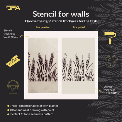 DFA Reusable Stencil "Nature" for Plaster and Paint 0.3–1 mm  (P00192)