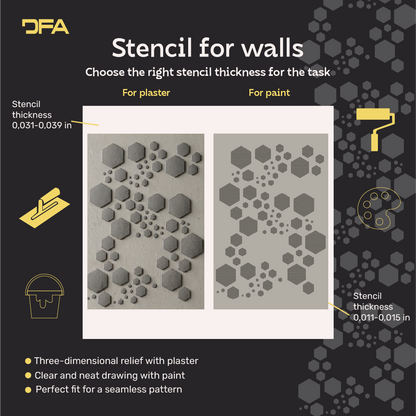 Create modern art decor with the DFA Loft stencil (0.3–1 mm, L00067)