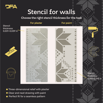Stylish Ukrainian ornament easily with DFA Vyshyvanka stencil 0.3-1 mm (Z00088)