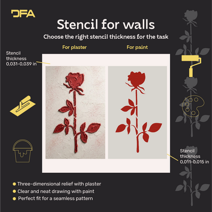 DFA "Flower" Stencil for Decoupage on Interior Decor Items (P00205)