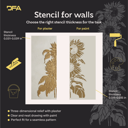 DFA Reusable Stencil "Nature" for Plaster and Paint 0.3–1 mm  (P00195)