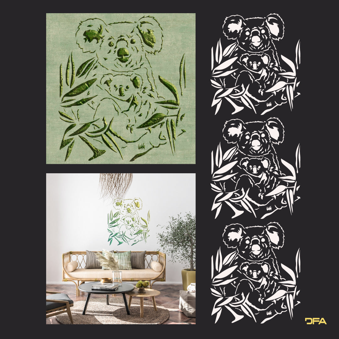 Stencil Koala DFA animals for walls for plaster and paint 0.3-1mm (J00047)
