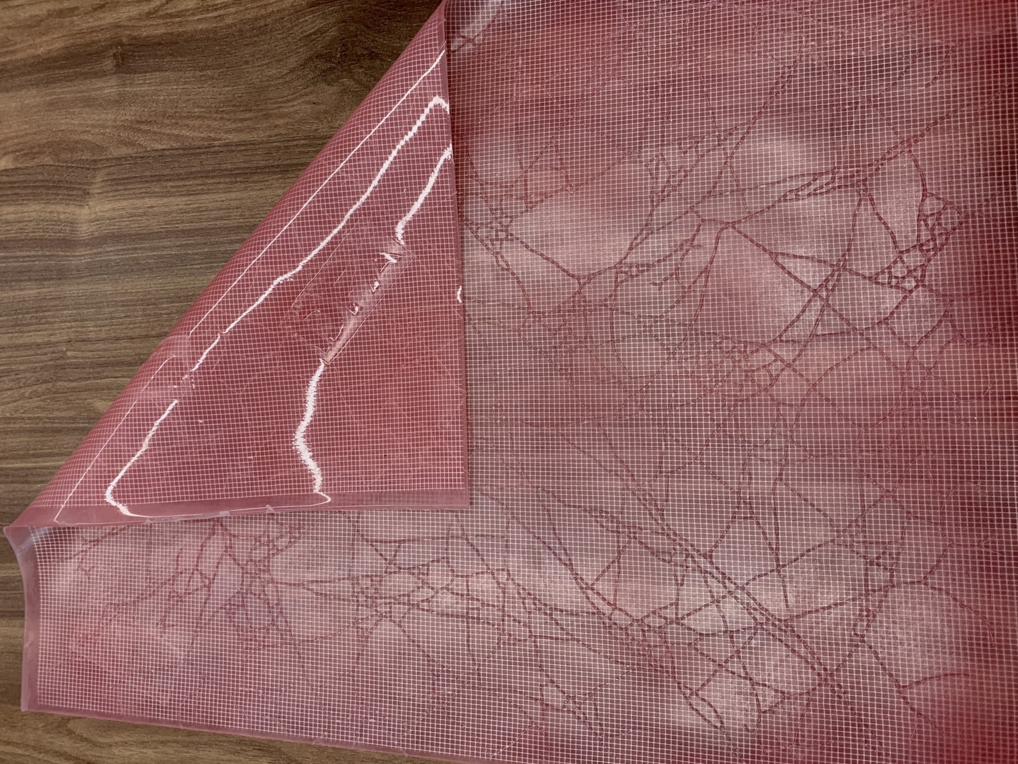 Silicone mold for decoration Marble veins red W00003