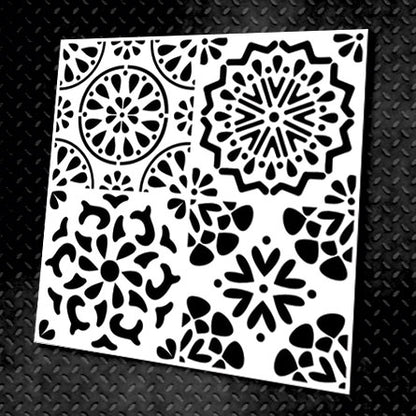 Reusable stencil for decoration DFA square pattern, for putty and paint, 0.3-1mm (K00031)