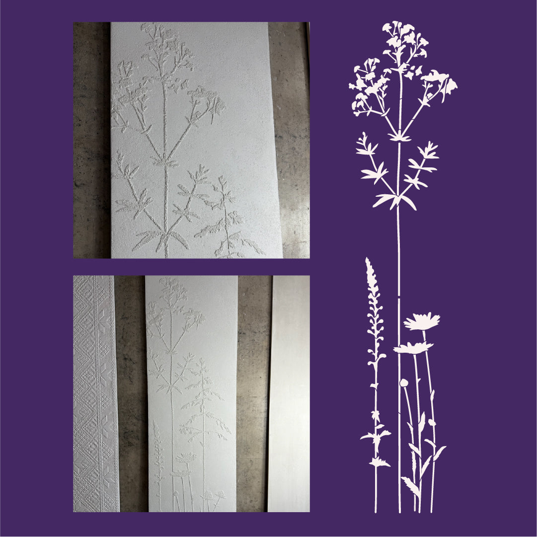 DFA stencil with plant motifs - natural beauty on your walls 0.3-1 mm (Р00169)
