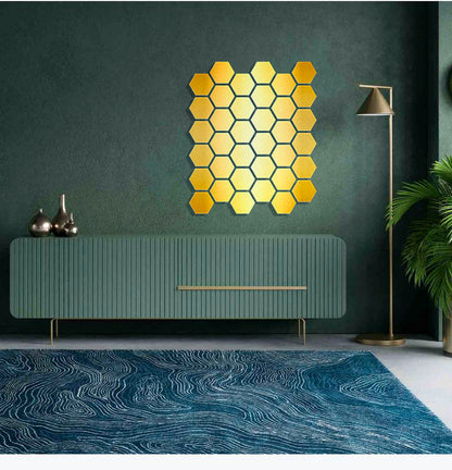 DFA Honeycomb Mirror Decor: A Modern Geometric Accent for Any Space, 18pcs/36pcs (YA00028)