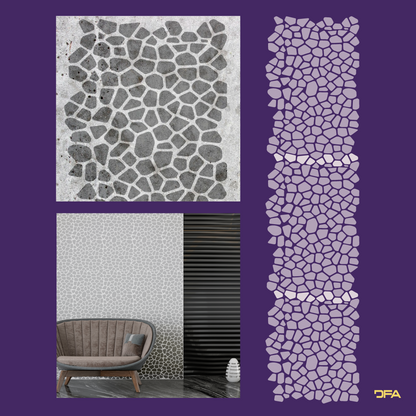 Stencil DFA Facade Wild stone reusable for decorative plaster and paint 0.3-1mm (F00013)