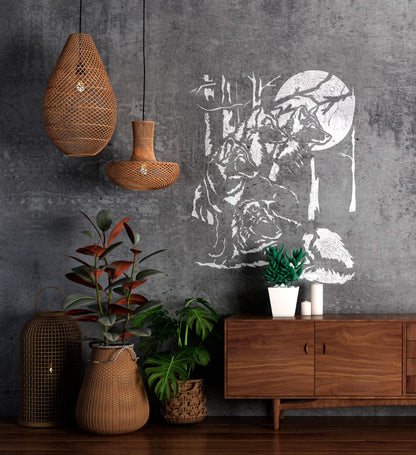 Stencil Wolves DFA animals for walls for plaster and paint 0.3-1mm (J00042)