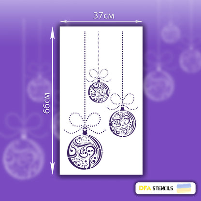 Reusable DFA stencil for plaster and paint 0.3-1mm Christmas tree balls (E00024)