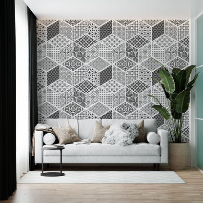 Stencil DFA reusable for decorative plaster Geometry Scandinavian style for plaster and paint 0.3-1mm (G00045)