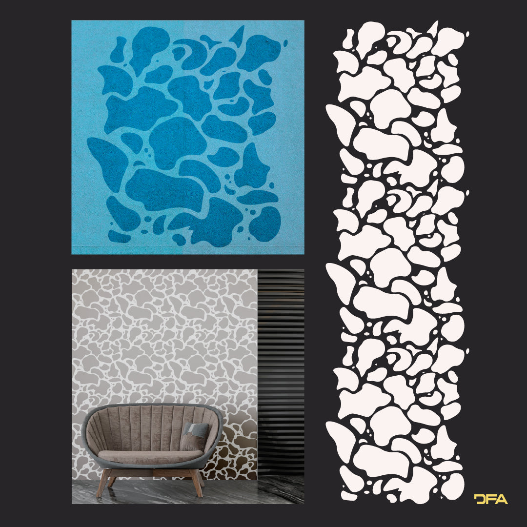 Stencil DFA Facade Wild stone reusable for decorative plaster and paint 0.3-1mm (F00012)