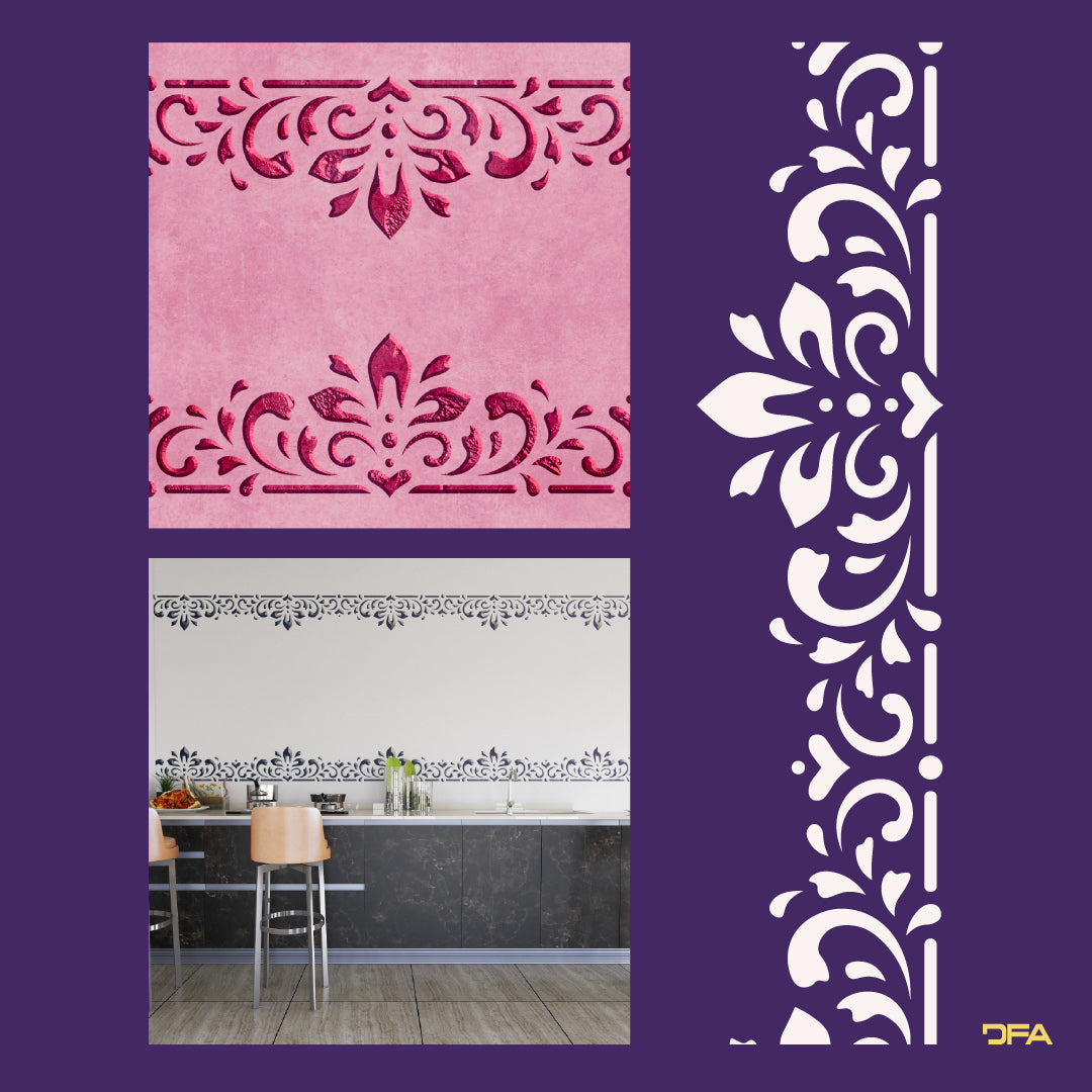 Stencil DFA Border stencil for putty and paint 0.3-1mm (B00073)