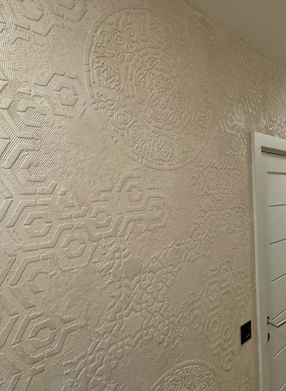 Round patterns - a new aesthetic of decorative plaster with a stencil DFA 0.3-1 mm (С00116)