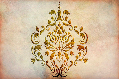 Elegant decor: reusable stencil DFA Damask for unique walls 0.3-1 mm (D00066)